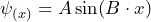 \psi_{(x)} = A \sin (B \cdot x)