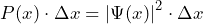 P (x) \cdot \Delta x = \left| \Psi (x) \right|^2 \cdot \Delta x
