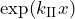 \exp(k_{\text{II}} x)