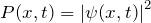 P(x,t) = \left| \psi(x,t) \right|^2