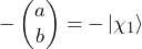 - \begin{pmatrix} a \\ b \end{pmatrix} = - \ket{\chi_1}