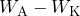 W_{\mathrm{A}} - W_{\mathrm{K}}