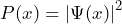 P (x) = \left| \Psi (x) \right|^2