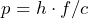 p = h \cdot f / c